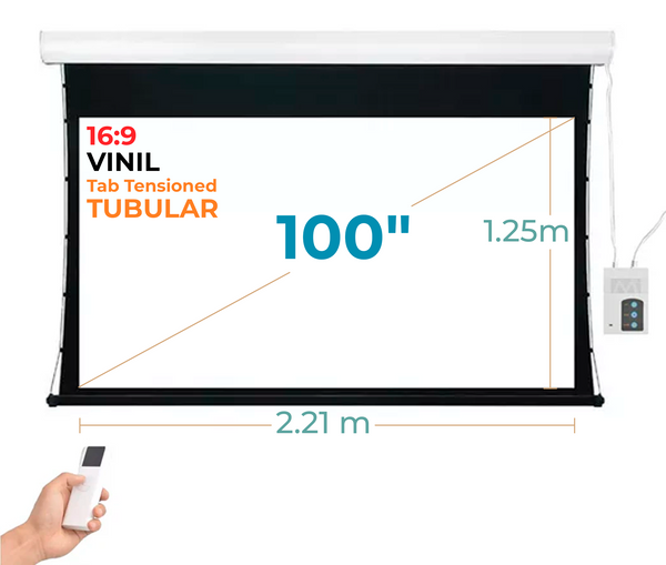 Ecran Eléctrico Tab Tensioned 100 Pulg (16:9) 2.21x1.25 m / Vinil / Motor Tubular