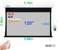 Ecran Eléctrico Tab Tensionado 120 Pulg (16:9) 2.66x1.49 m / ALR / Motor Tubular