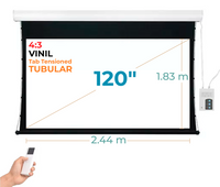 Ecran Eléctrico Tab Tensionado 120 Pulg (4:3) 2.44x1.83 m / Vinil / Motor Tubular