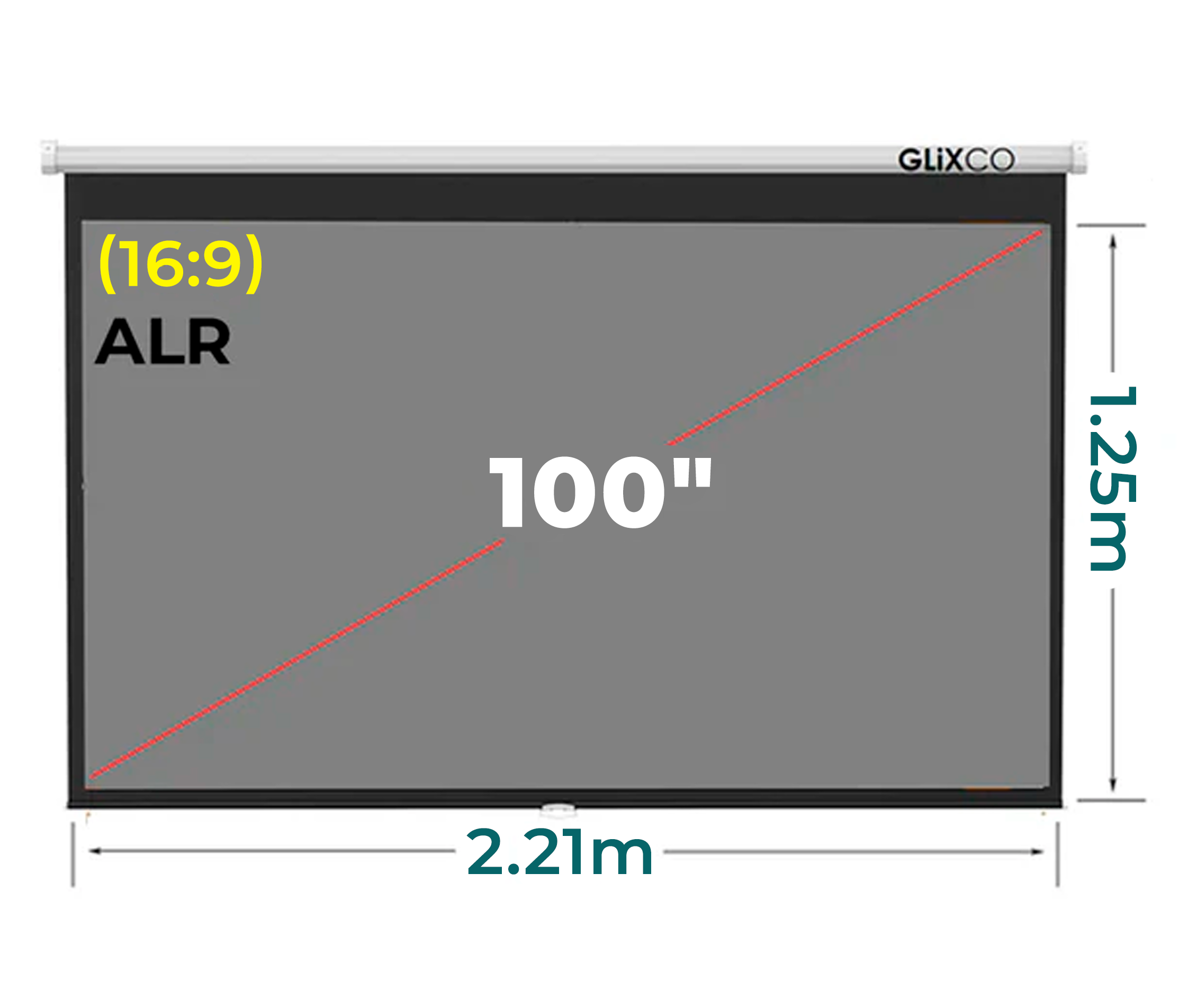 Ecran Gris Manual 100 Pulg (16:9) 2.21x1.25 m / ALR