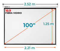 Ecran Manual 100 Pulg (16:9) 2.21x1.25 m / Fibra de Vidrio