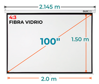 Ecran Manual 100 Pulg (4:3) 2.0x1.50 m / Fibra de Vidrio