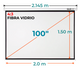 Ecran Manual 100 Pulg (4:3) 2.0x1.50 m / Fibra de Vidrio