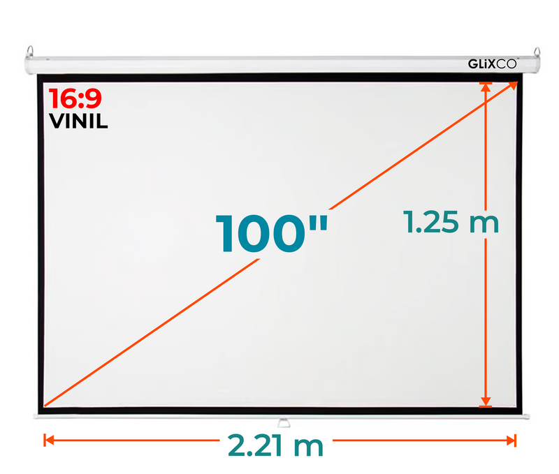 Ecran Manual 100 Pulg (16:9) 2.21x1.25 m / Vinil