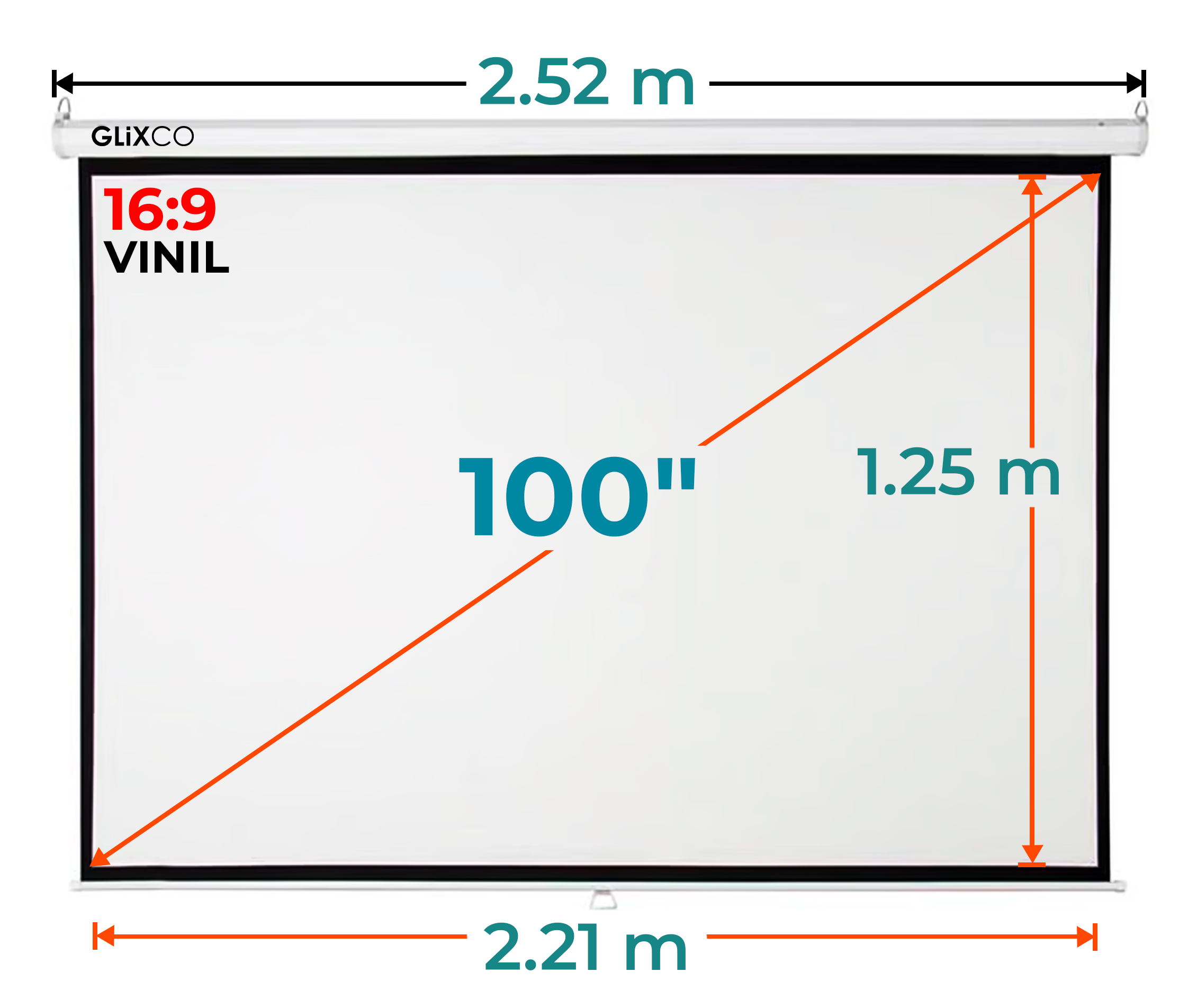 Ecran Manual 100 Pulg (16:9) 2.21x1.25 m / Vinil