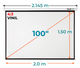 Ecran Manual 100 Pulg (4:3) 2.0x1.50 m / Vinil