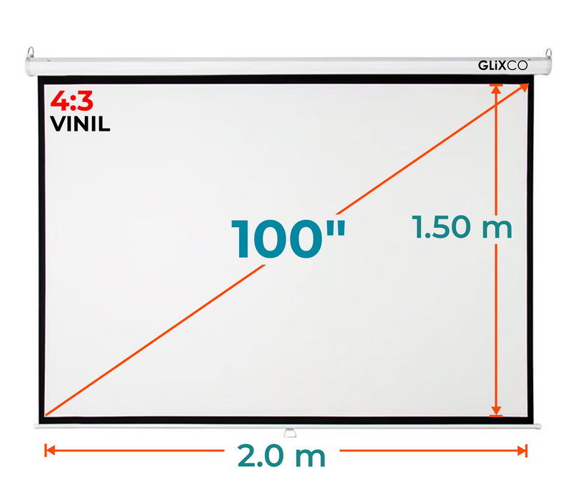 Ecran Manual 100 Pulg (4:3) 2.0x1.50 m / Vinil