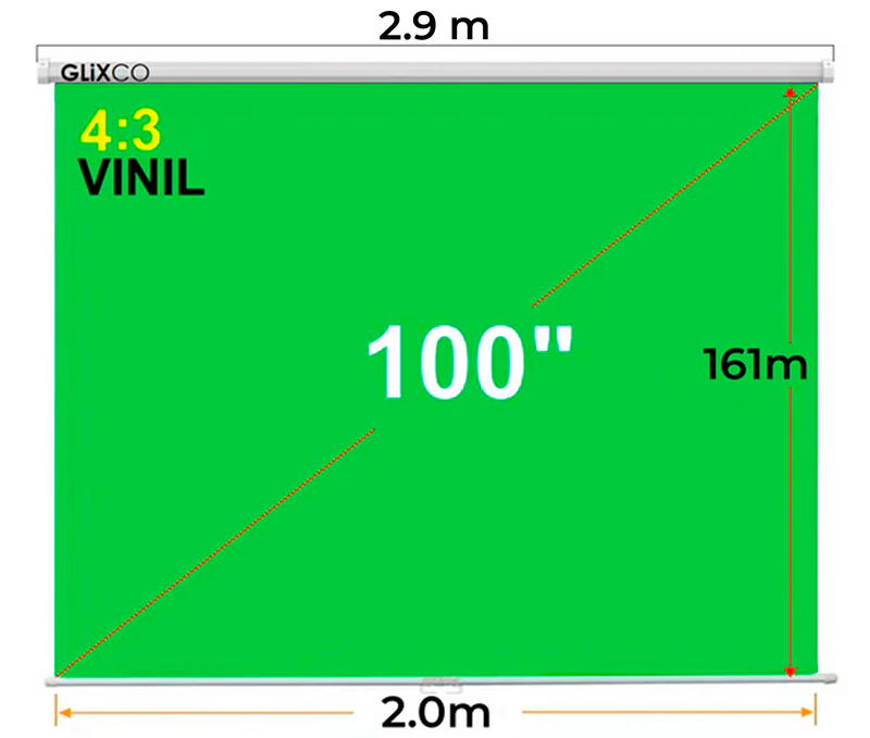 Ecran Manual Verde 100 Pulg (4:3) 2.0x1.61 m / Vinil