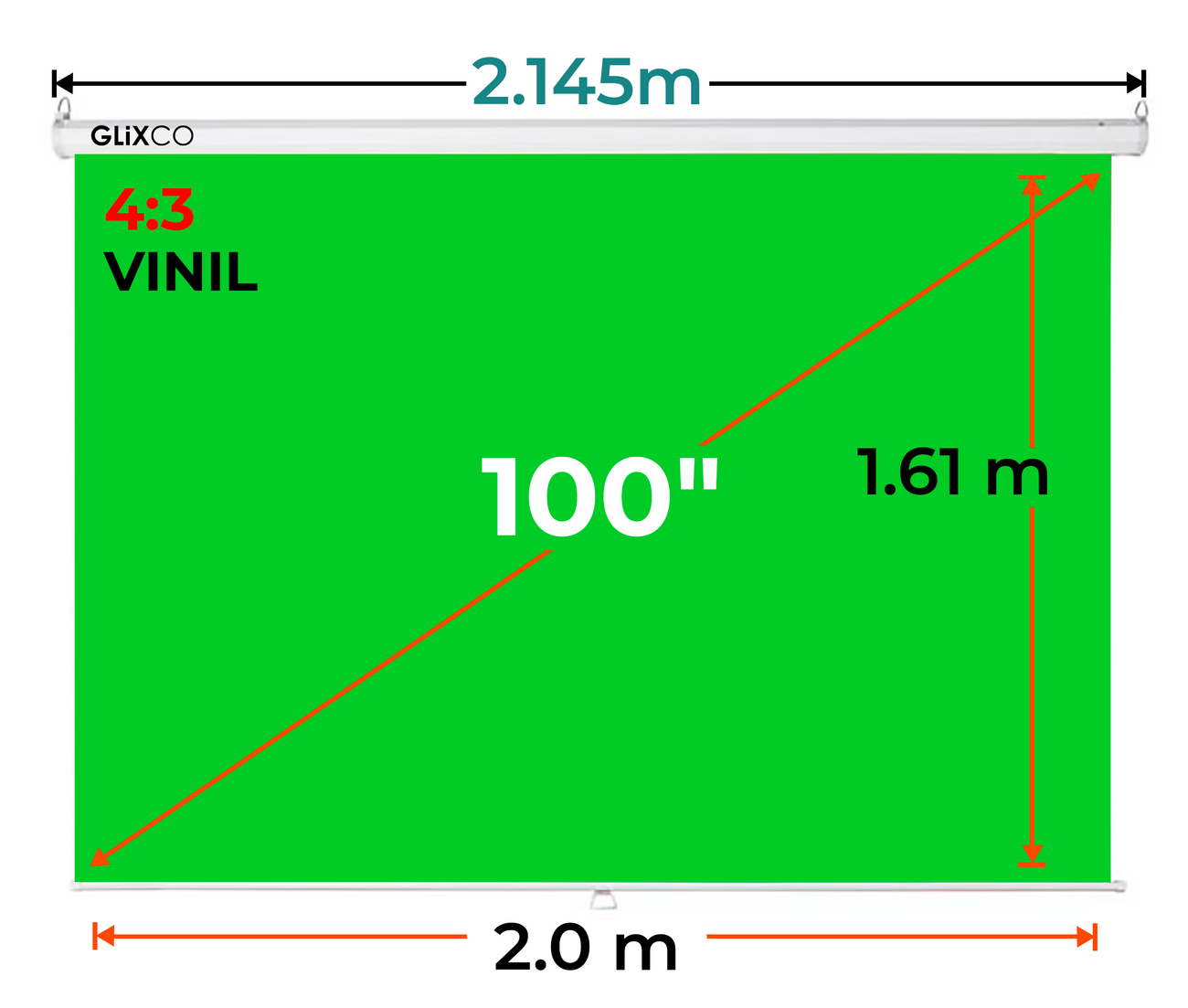 Ecran Manual Verde 100 Pulg (4:3) 2.0x1.61 m / Vinil