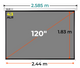Ecran Gris Manual 120 Pulg (4:3) 2.44x1.83 m / ALR