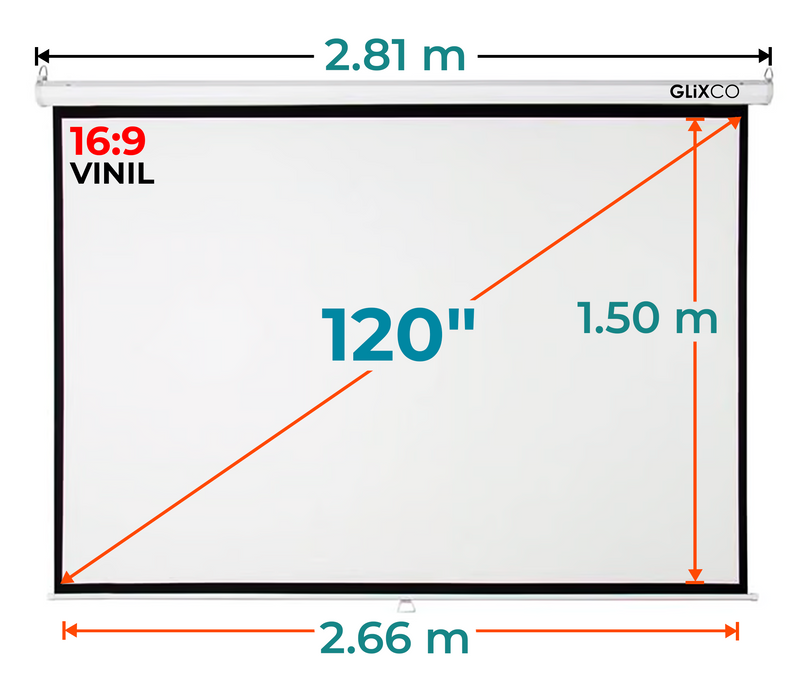 Ecran Manual 120 Pulg (16:9) 2.66x1.50 m / Vinil