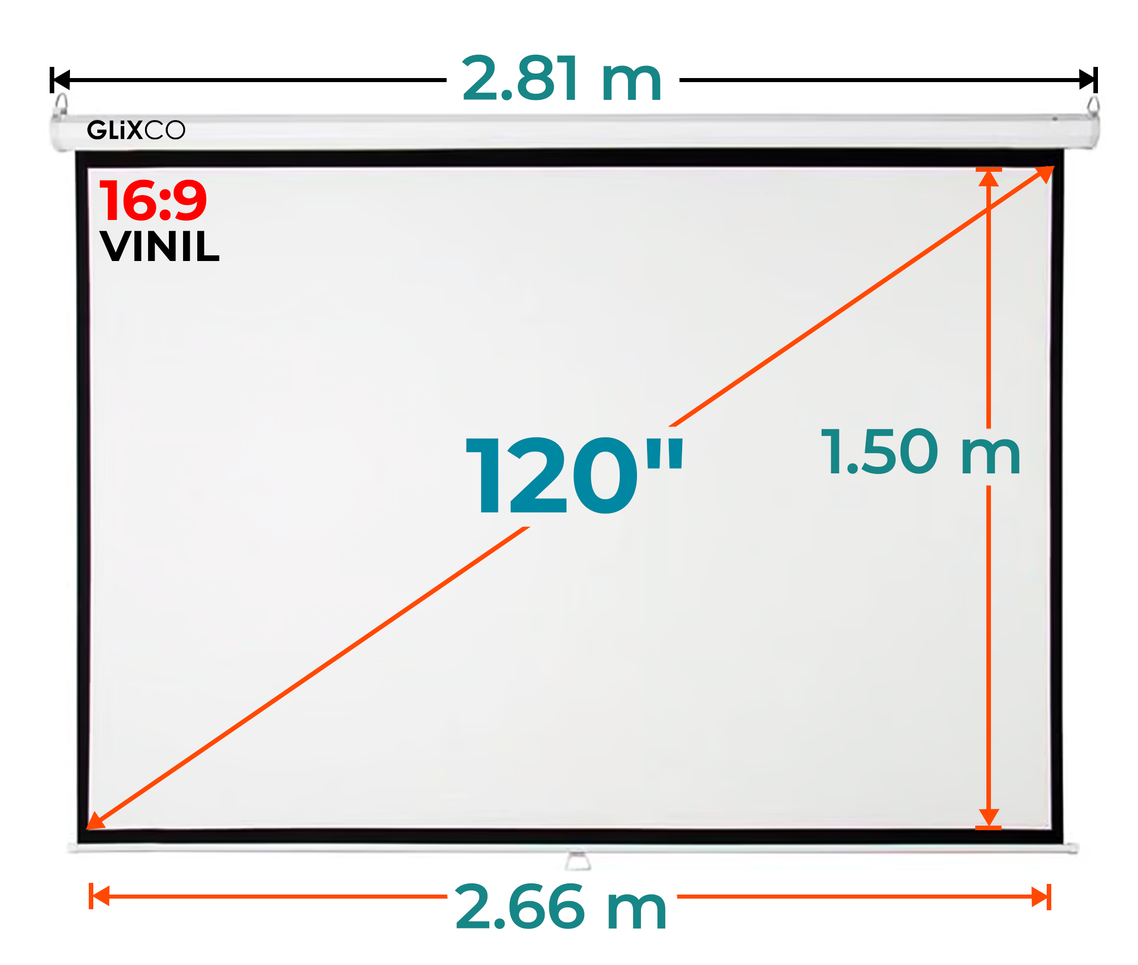 Ecran 120 Polegadas Em Cm Ecran Manual 120 Pulg (16:9) 2.66x1.50 m / Vinil