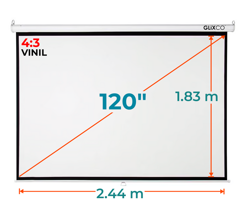 Ecran Manual 120 Pulg (4:3) 2.44x1.83 m / Vinil