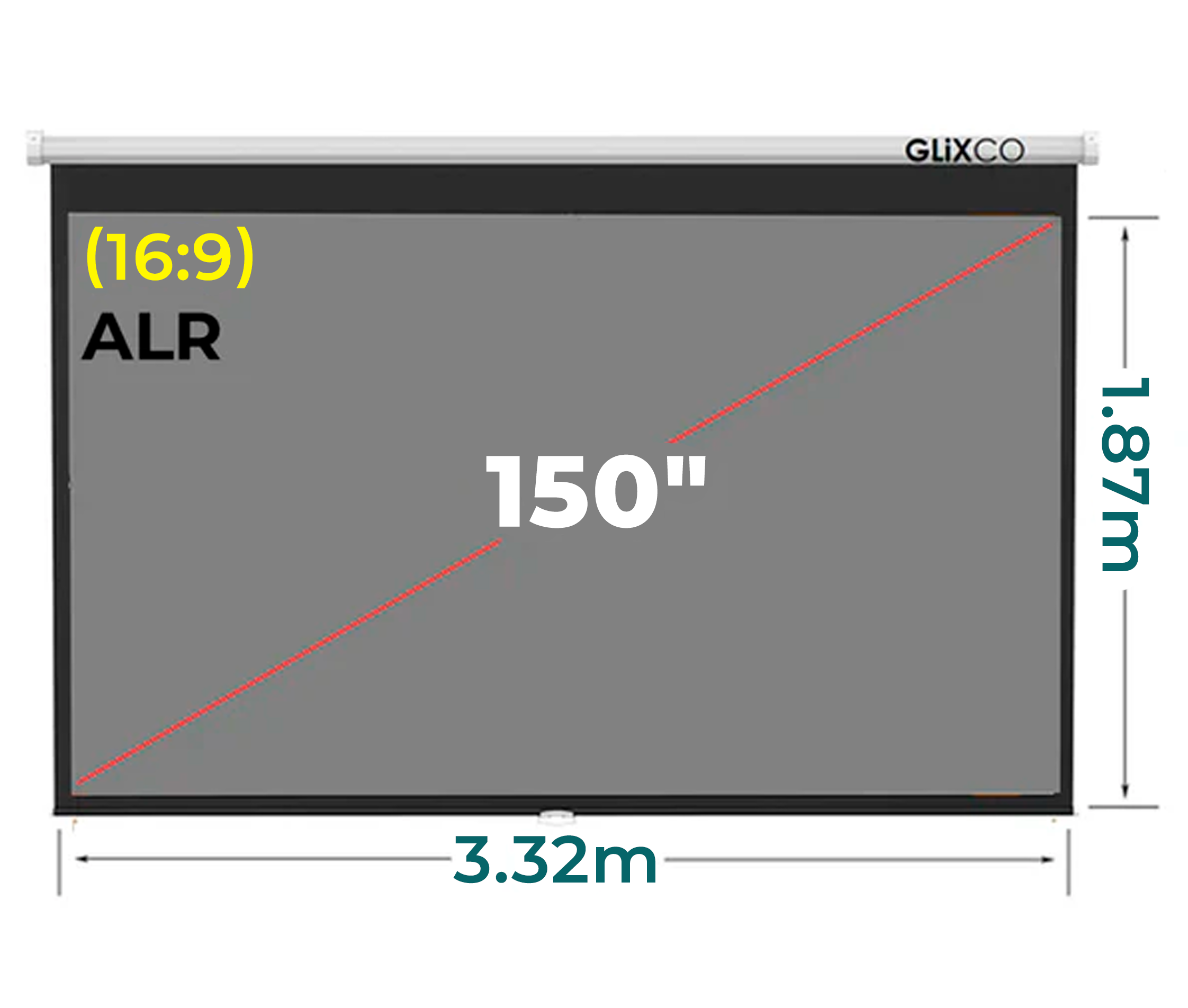 Ecran Gris Manual 150 Pulg (16:9) 3.32x1.87 m / ALR