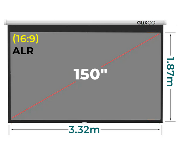 Ecran Gris Manual 150 Pulg (16:9) 3.32x1.87 m / ALR