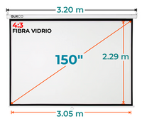 Ecran Manual 150 Pulg (4:3) 3.05x2.29 m / Fibra de Vidrio