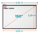 Ecran Manual 150 Pulg (4:3) 3.05x2.29 m / Fibra de Vidrio