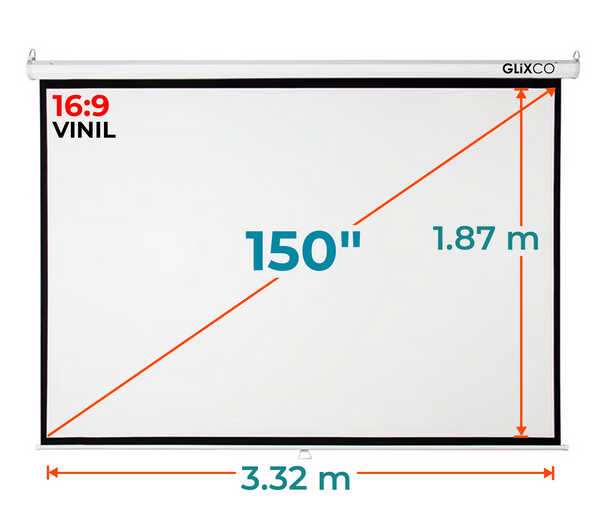 Ecran Manual 150 Pulg (16:9) 3.32x1.87 m / Vinil