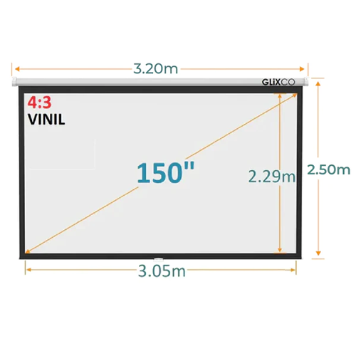 Ecran Manual 150 Pulg (4:3) 3.05x2.29 m / Vinil
