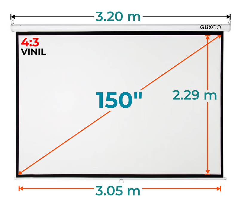 Ecran Manual 150 Pulg (4:3) 3.05x2.29 m / Vinil