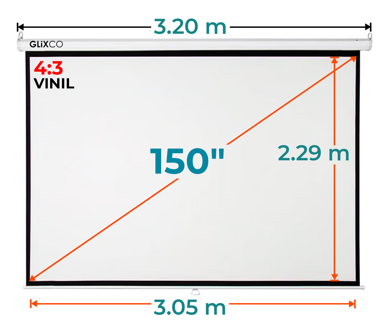 Ecran Manual 150 Pulg (4:3) 3.05x2.29 m / Vinil