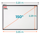 Ecran Manual 150 Pulg (4:3) 3.05x2.29 m / Vinil
