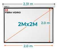 Ecran Manual 2mx2m Pulg (1:1) 2.0x2.0 m / Fibra de Vidrio