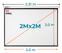 Ecran Manual 2mx2m Pulg (1:1) 2.0x2.0 m / Vinil