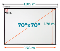 Ecran Manual 70x70 Pulg (1:1) 1.78x1.78 m / Vinil