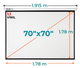 Ecran Manual 70x70 Pulg (1:1) 1.78x1.78 m / Vinil