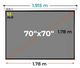Ecran Gris Manual 70x70 Pulg (1:1) 1.78x1.78 m / ALR