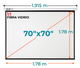 Ecran Manual 70x70 Pulg (1:1) 1.78x1.78 m / Fibra de Vidrio