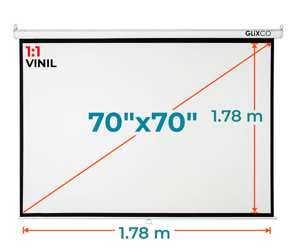 Ecran Manual 70x70 Pulg (1:1) 1.78x1.78 m / Vinil