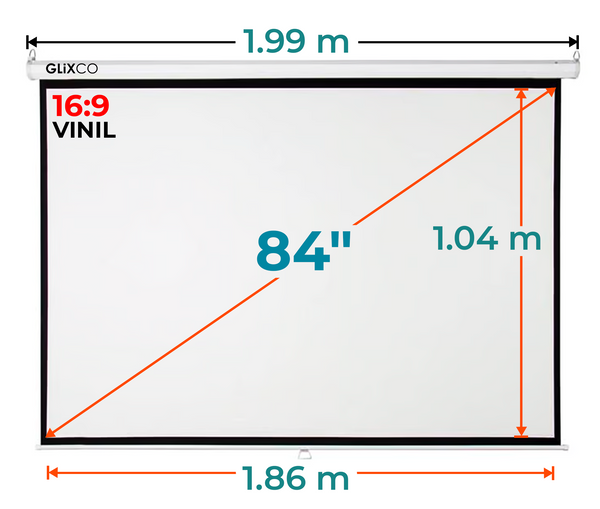 Ecran Manual 84 Pulg (16:9) 1.86x1.04 m / Vinil