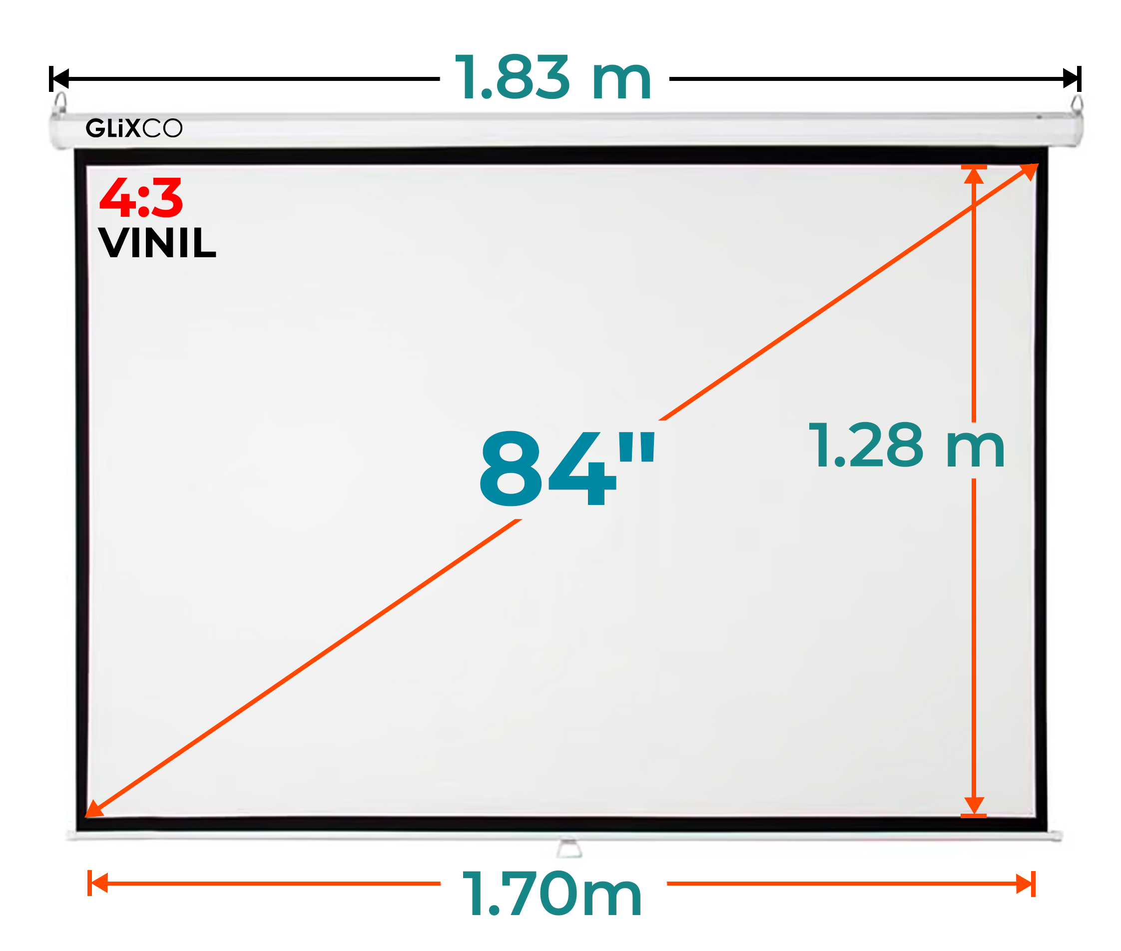 Ecran Manual 84 Pulg (4:3) 1.70x1.28 m / Vinil