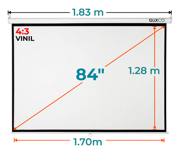 Ecran Manual 84 Pulg (4:3) 1.70x1.28 m / Vinil