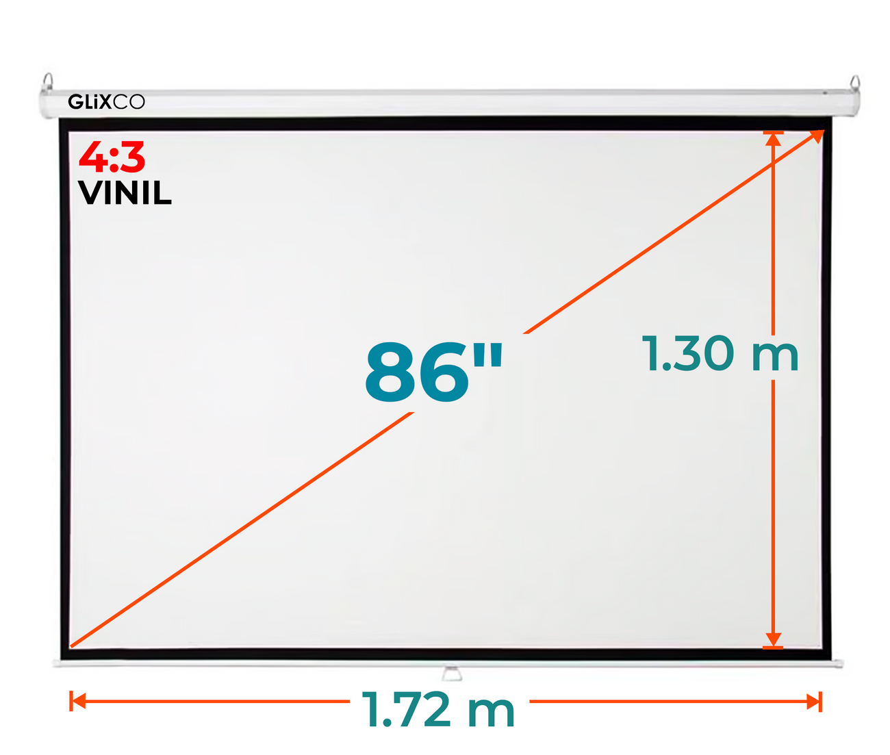 Ecran Manual 86 Pulg (4:3) 1.72x1.30 m / Vinil