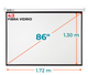 Ecran Manual 86 Pulg (4:3) 1.72x1.30 m / Fibra de Vidrio