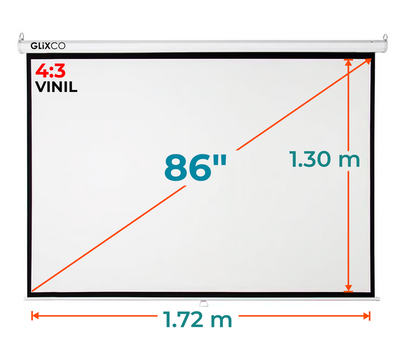 Ecran Manual 86 Pulg (4:3) 1.72x1.30 m / Vinil