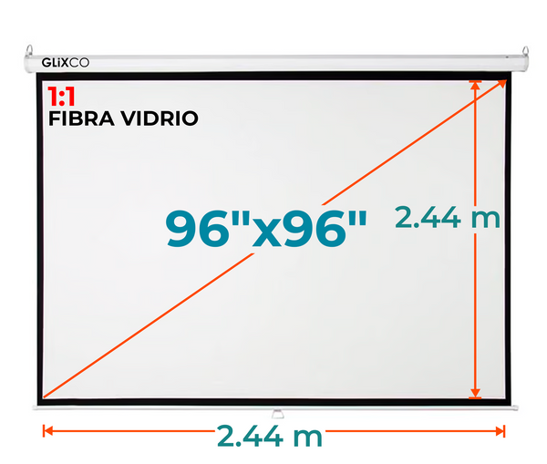 Ecran Manual 96x96 Pulg (1:1) 2.44x2.44 m / Fibra de Vidrio