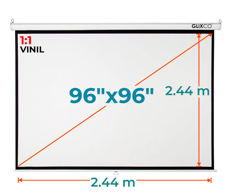 Ecran Manual 96x96 Pulg (1:1) 2.44x2.44 m / Vinil