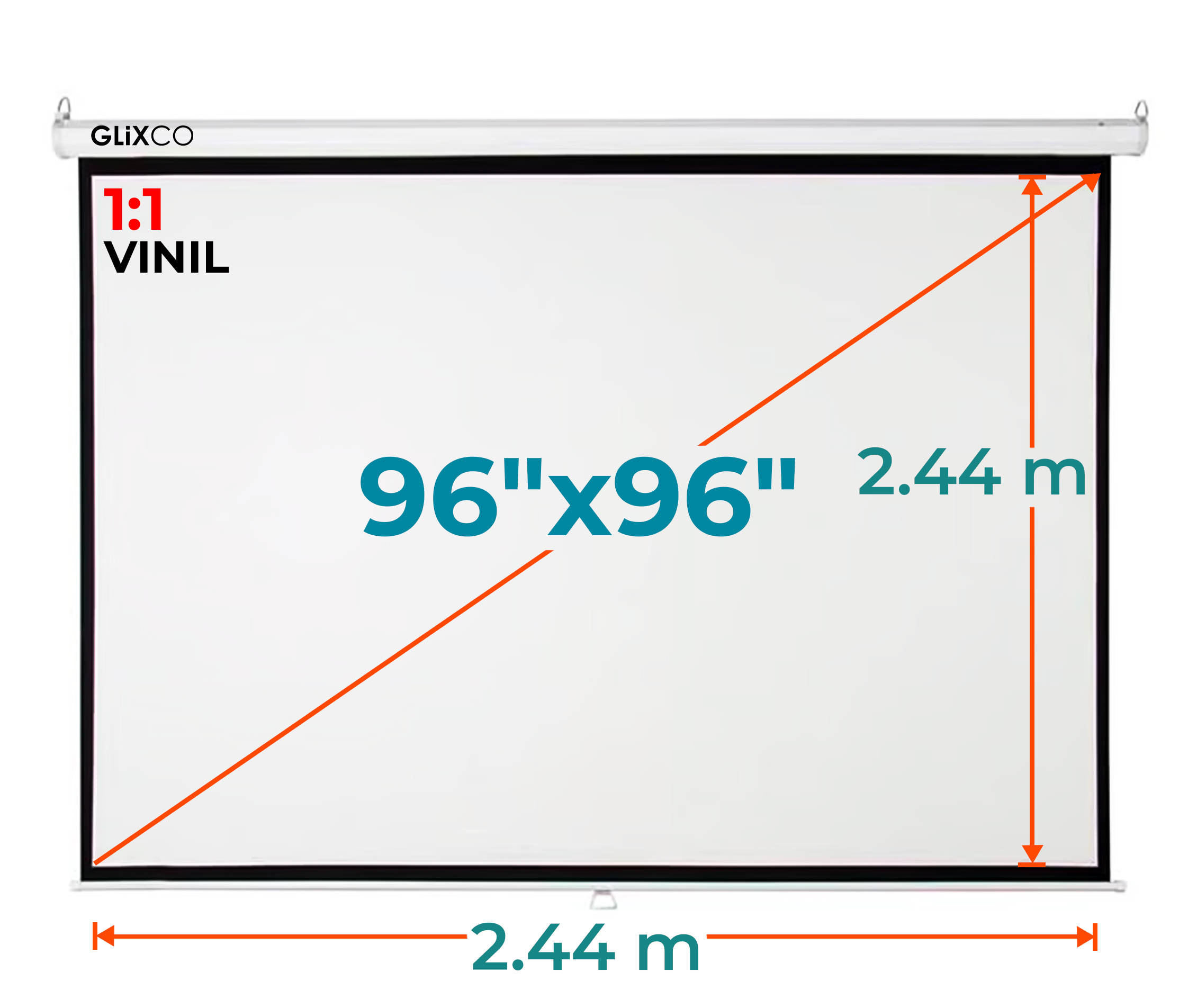 Ecran Manual 96x96 Pulg (1:1) 2.44x2.44 m / Vinil
