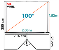 Ecran con Tripode 100 Pulg (4:3) 2.03x1.52 m / Vinil