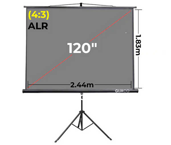 Ecran Gris con Trípode 120 Pulg (4:3) 2.44x1.83 m / ALR