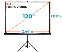 Ecran con Trípode 120 Pulg (4:3) 2.44x1.83 m / Fibra de Vidrio