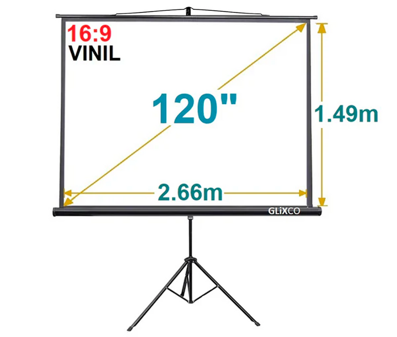 Ecran con Trípode 120 Pulg (16:9) 2.66x1.49 m / Vinil