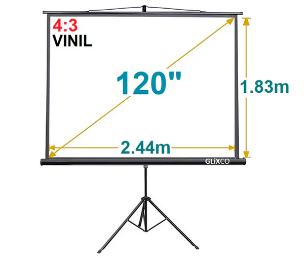 Ecran con Trípode 120 Pulg (4:3) 2.44x1.83 m / Vinil