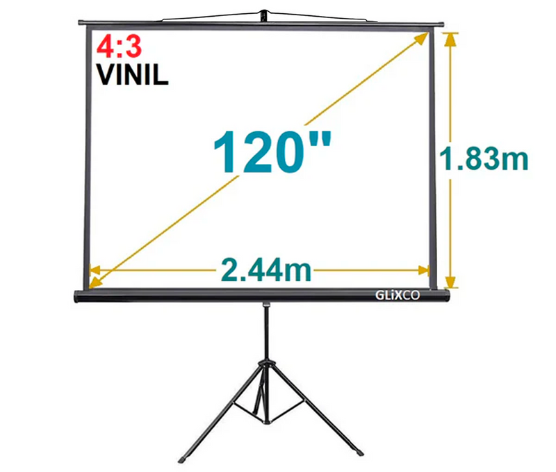 Ecran con Trípode 120 Pulg (4:3) 2.44x1.83 m / Vinil