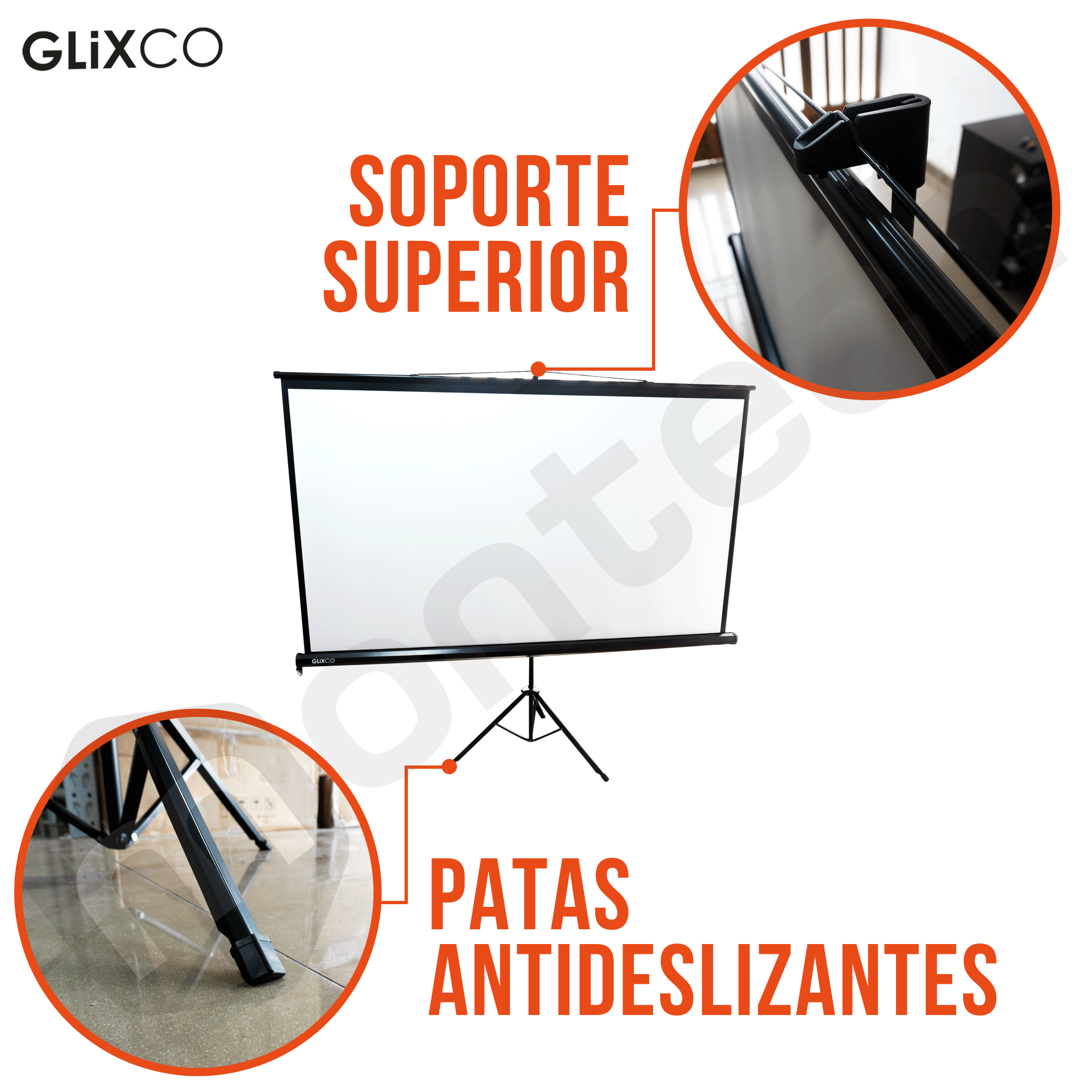Ecran con Trípode 84 Pulg (16:9) 1.86x1.05 m / Fibra de Vidrio