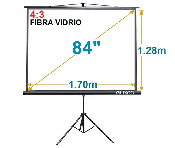 Ecran con Trípode 84 Pulg (4:3) 1.70x1.28 m / Fibra de Vidrio